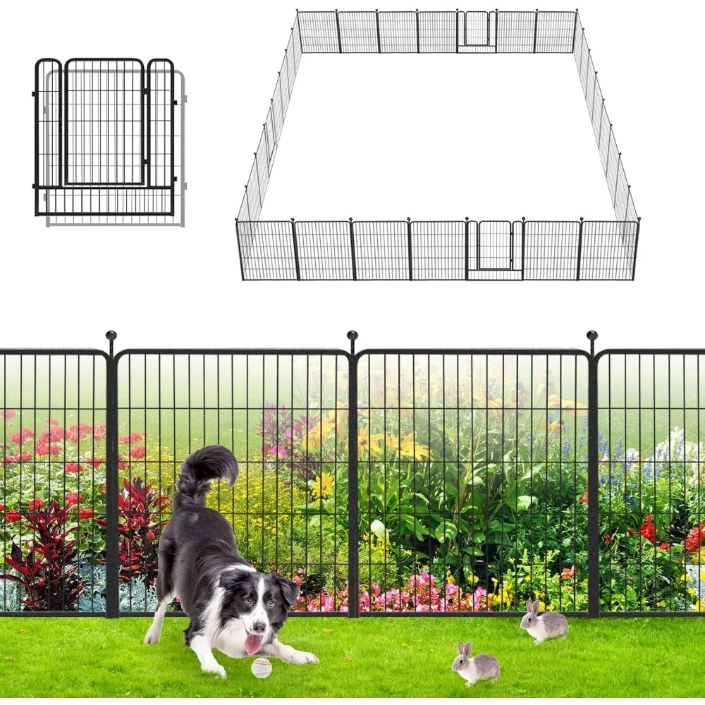 

Dog fence with metal fence board, 30 pieces of heavy-duty fence, used for courtyard, rust proof outdoor animal fence