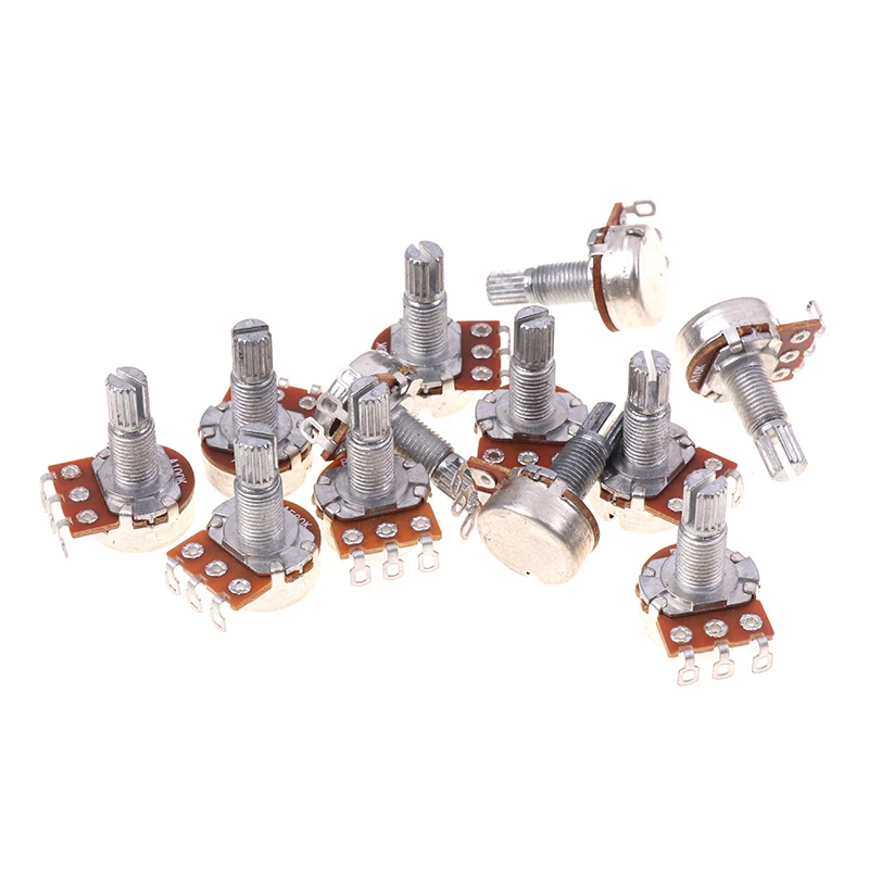 ⭐ A500K B500K A250K B250K A50K B50K A25K B25K Potentiometer Splined Small Pot Electric Guitar Bass Effect  Tone Volume18mm