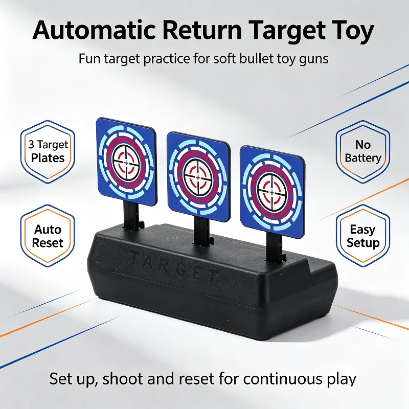 Vertical Auto Reset Shooting Target Mechanical Automatic Rebound Target Soft Projectile Practice Game Toy Accessories view 2