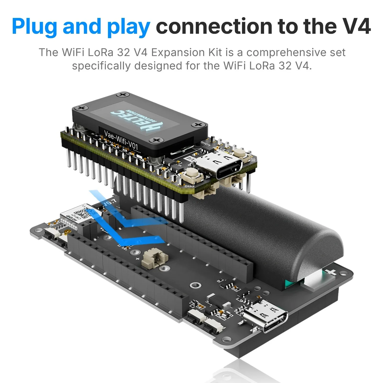Heltec V4 ESP32-S3 LoRa SX1262 928MHz Kit With GPS Touch Screen 2800mAh Battery Case Antenna For Meshtastic LoRaWAN WiFi BT