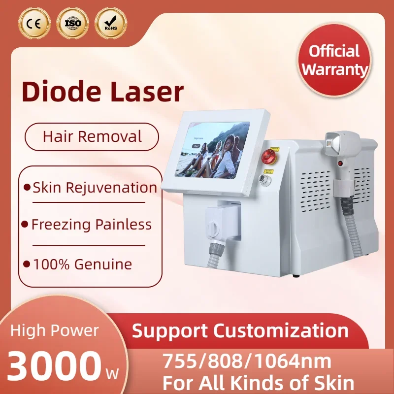 

Diode Laser 808NM Hair Removal Machine 808 755 1064nm Alexandrite Bars 4 Wavelength For Home and Salon 808 Remover