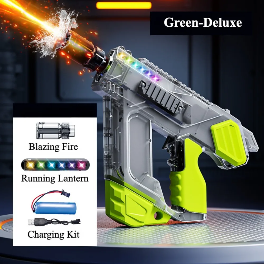 Pistola de agua eléctrica de disparo continuo, totalmente automática, con luz, verano, exterior, playa, piscina, jardín, juegos de lucha, juguete, regalo para niños