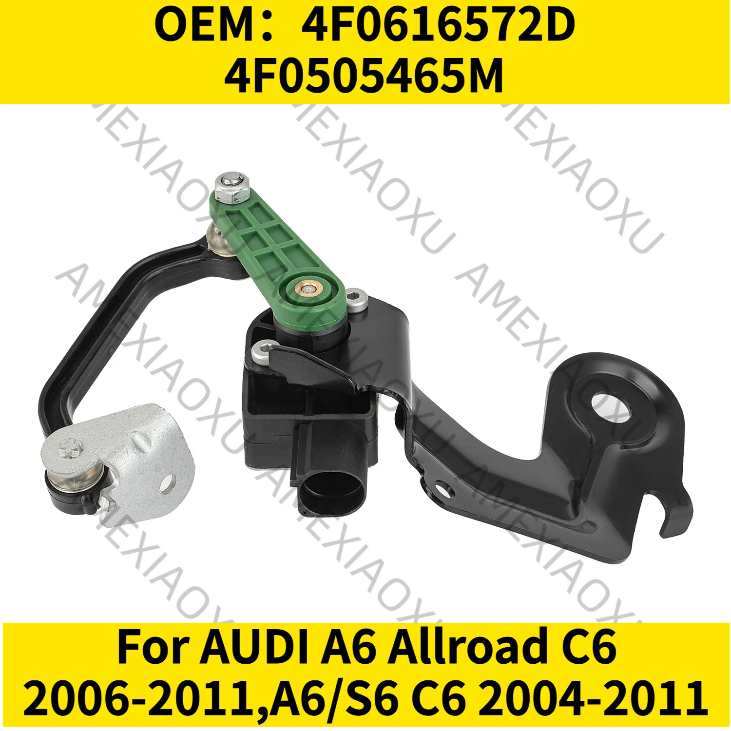 

1PC OEM：4F0616572D,4F0505465M For AUDI A6 Allroad C6 2006-2011,A6/S6 C6 2004-2011 Rear Right Headlight Level Sensor AMEXIAOXU