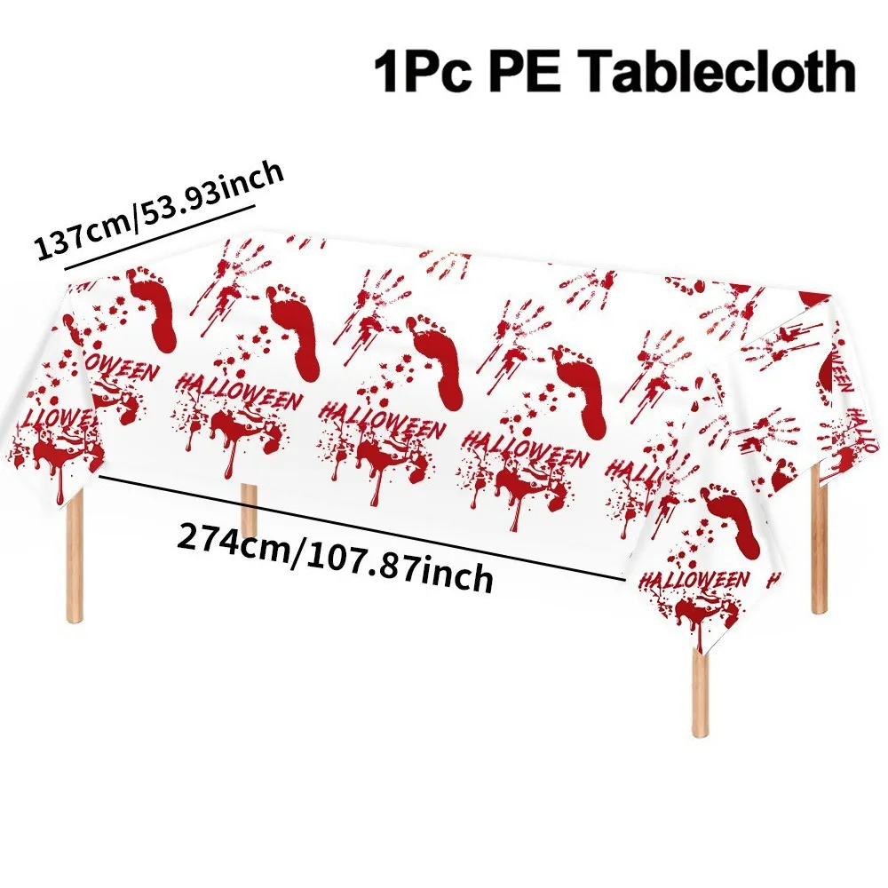 Plastic Halloween Tablecloth Pumpkin Ghost Table Decoration Spooky Bat Tablecloth Bronzing Ghost Decoration Tablecloths