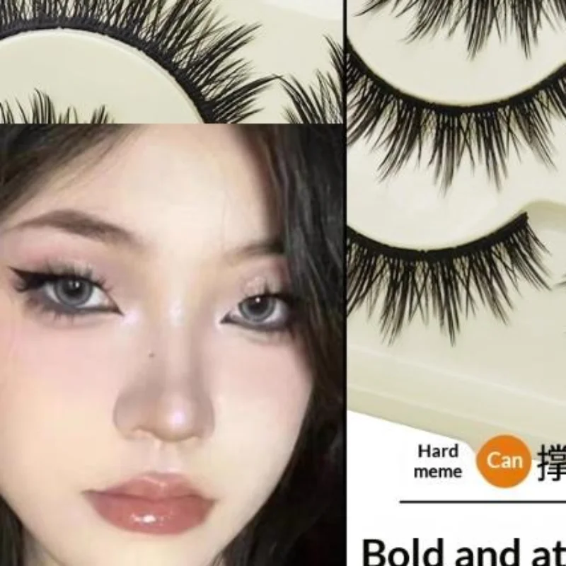 5 Pairs Manga Lashes Cosplay Fake Eyelashes Strip Lash Soft Natural Look Fox Eye Korean Manhua Makeup False Eyelashes