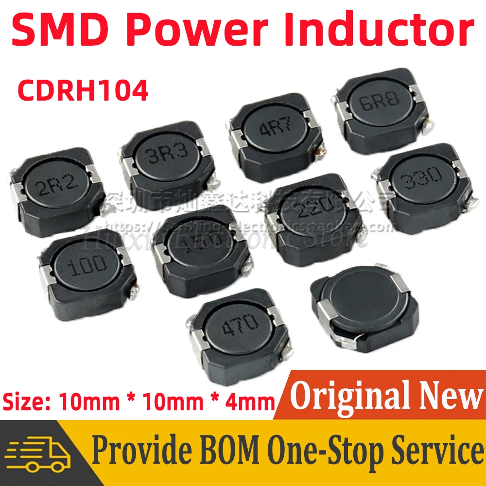 

10pcs CDRH104R CDRH104 Shield Power Inductor SMD Mode Inductance 2.2uh 22uh 4.7uh 10uh 15uh 33uh 100uh 150uh 47uh 68uh 10*10*4mm