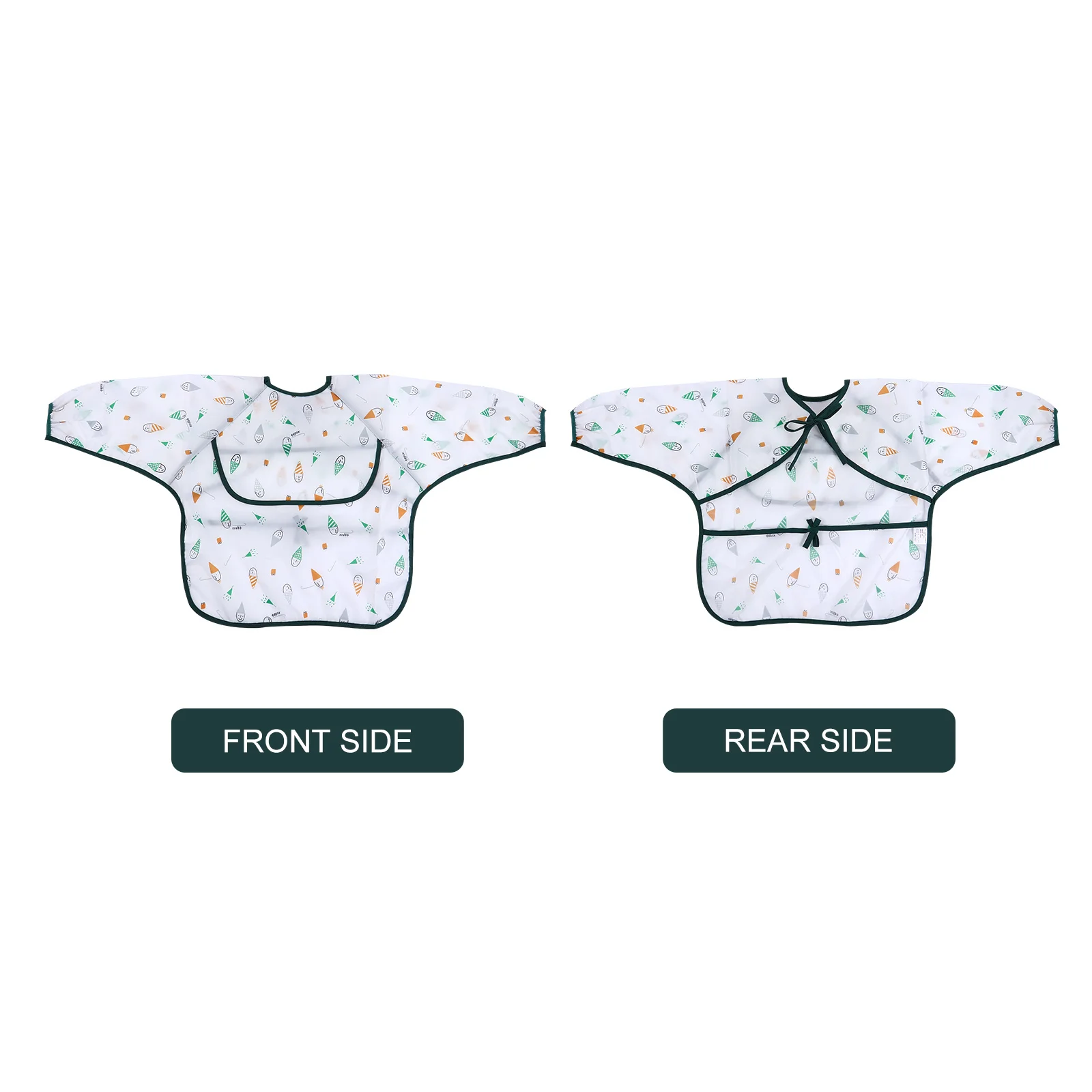 

Baby Dining Bib Waterproof Oil Proof Long Sleeve Cartoon Design Easy Clean Drying Feeding Apron for Infant Kids Lunch Bib