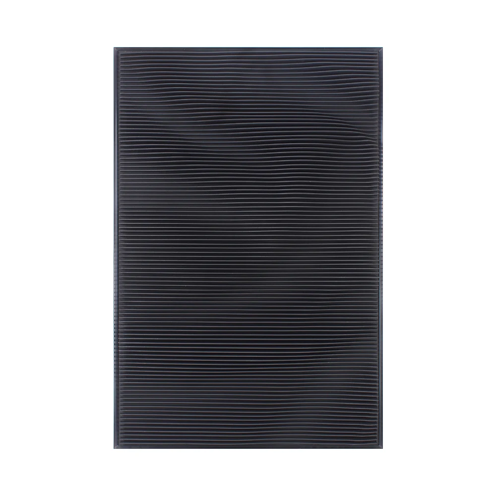ih-3D Carved Striped Texture Wall Art Aluminum Alloy Frame Minimalist Abstract Line Painting for Living Room Bedroom Home Decor-