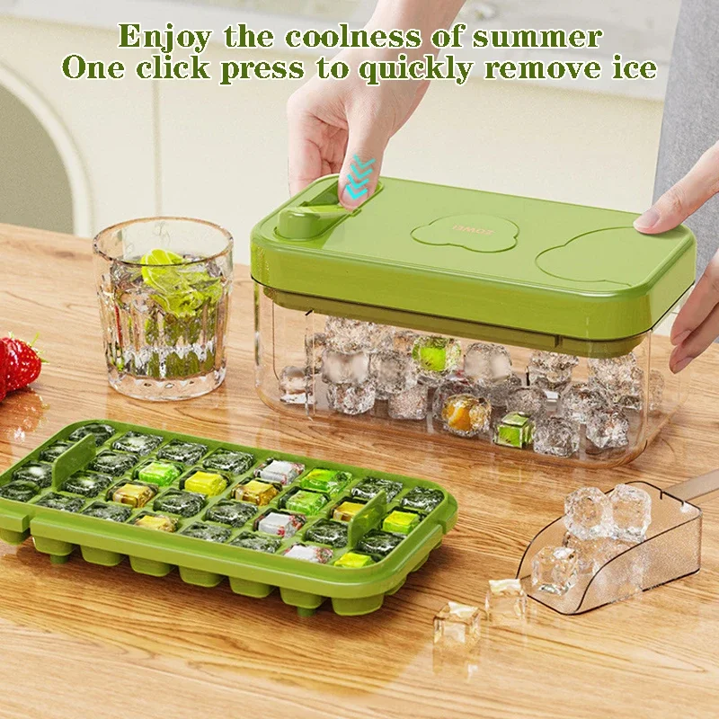 

64/32 Grid Ice Cube Maker Large Capacity Ice Trays Food Grade Press type Reusable DIY Summer Homemade Refrigerator Creative Bar