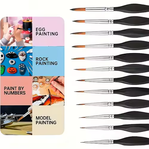 11pcs Precision Paint Brush Set for Fine Detail - Durable Miniature Brushes with Micro Tips for Warhammer 40K, Model & Art Paint - Image 5