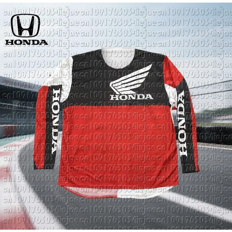 

Breathable Long Sleeve Honda Motorcycle Riding Jersey Dirt Bike T-Shirt Enthusiasts Quick Dry Motocross Racing Gear For Off Road