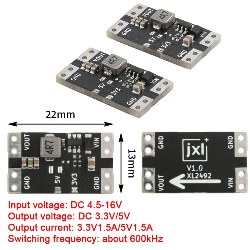 10pcs/1pc 2A DC-DC Buck Step-down Power Supply Module 4.5-16V to 3.3V 5V 1.5A Voltage Regulated/Stabilizers Converter Board