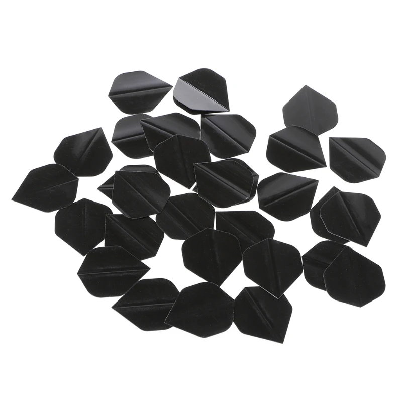 YD61 30 Pcs High Quality Simple Pure Black PET Dart Flights