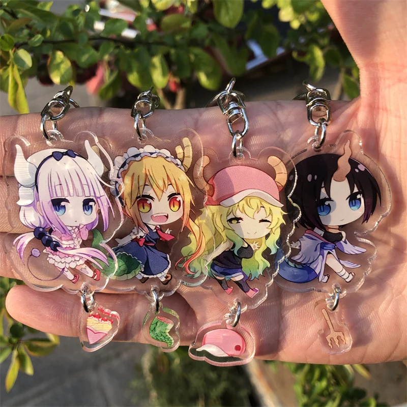 Anime Kobayashi Tohru KannaKamui Elma Cosplay Acrylic Key Chain Keychain Accessories