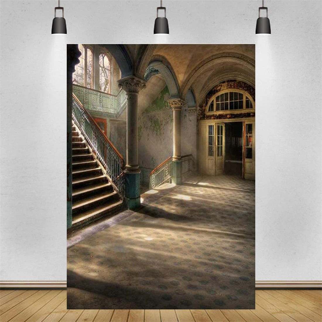 Castle Photography Backdrop Indoor Vintage Stairs Interior Holiday Party Decoration Photo Background Princess Baby Shower