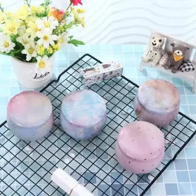 10Pcs Cookie Candy Iron Box Sealed Jar Candle Drum-shaped Jewelry Dampproof Container Rose Tea Pot Tin Trinket Party Supplies