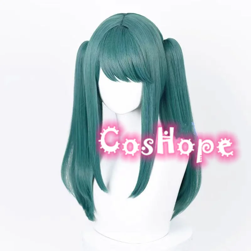 Miku Vampier Cosplay Pruik 42Cm Pruik Met Dubbele Paardenstaarten Groene Pruik Cosplay Anime Cosplay Pruiken Hittebestendige Synthetische Pruiken