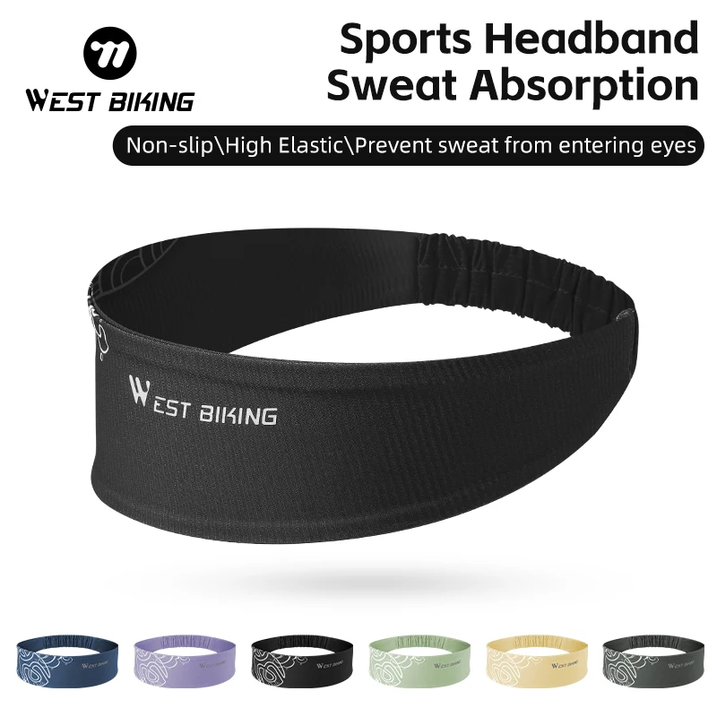 WEST BIKING Sports Sweatband Men Women Elastic Sweat Absorption Hairbands Running Fitness Gym Yoga Headbands Cycling Headwear