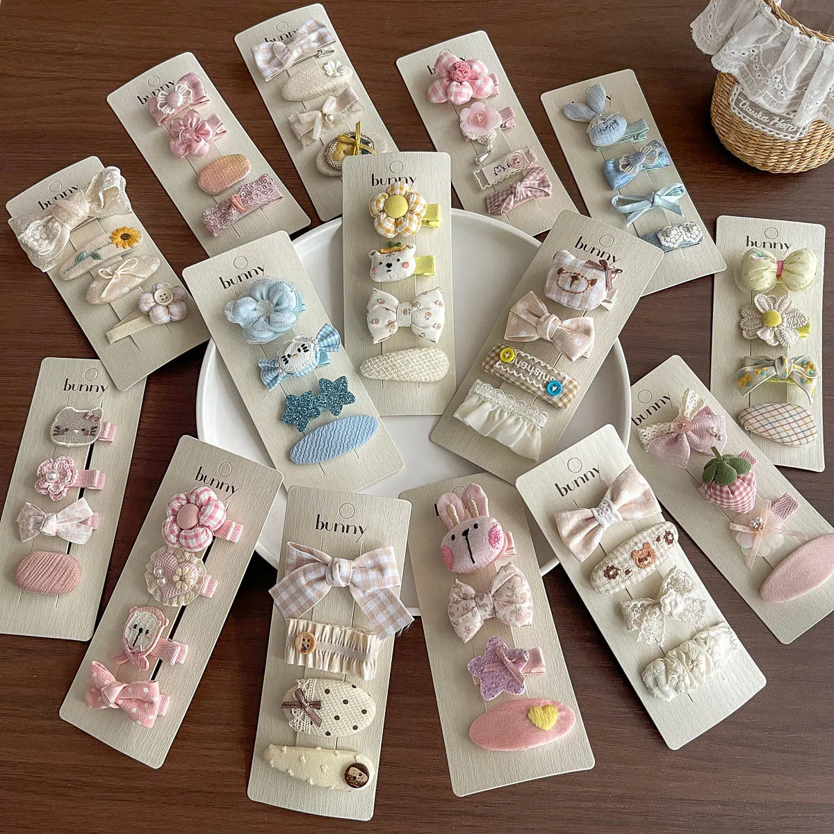 Spring and Summer New Rabbit Bow Combination Set Hairpin Cartoon Small Fresh Baby Side Does Not Hurt Hair Card Girl