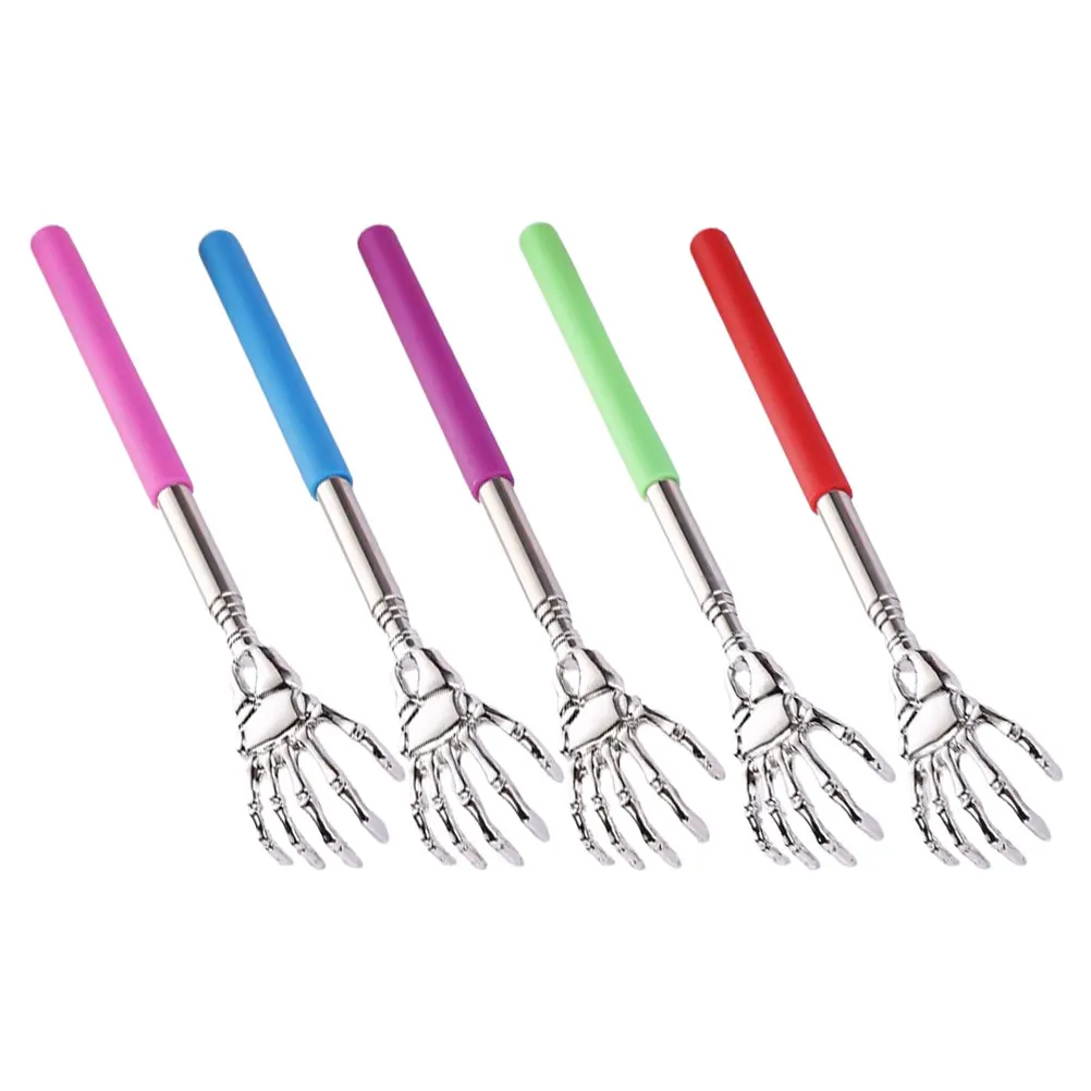 

5pcs Back Scratcher Telescoping Extendable Handle Heavy Duty Body Tool Itch Relief for Adults Stainless