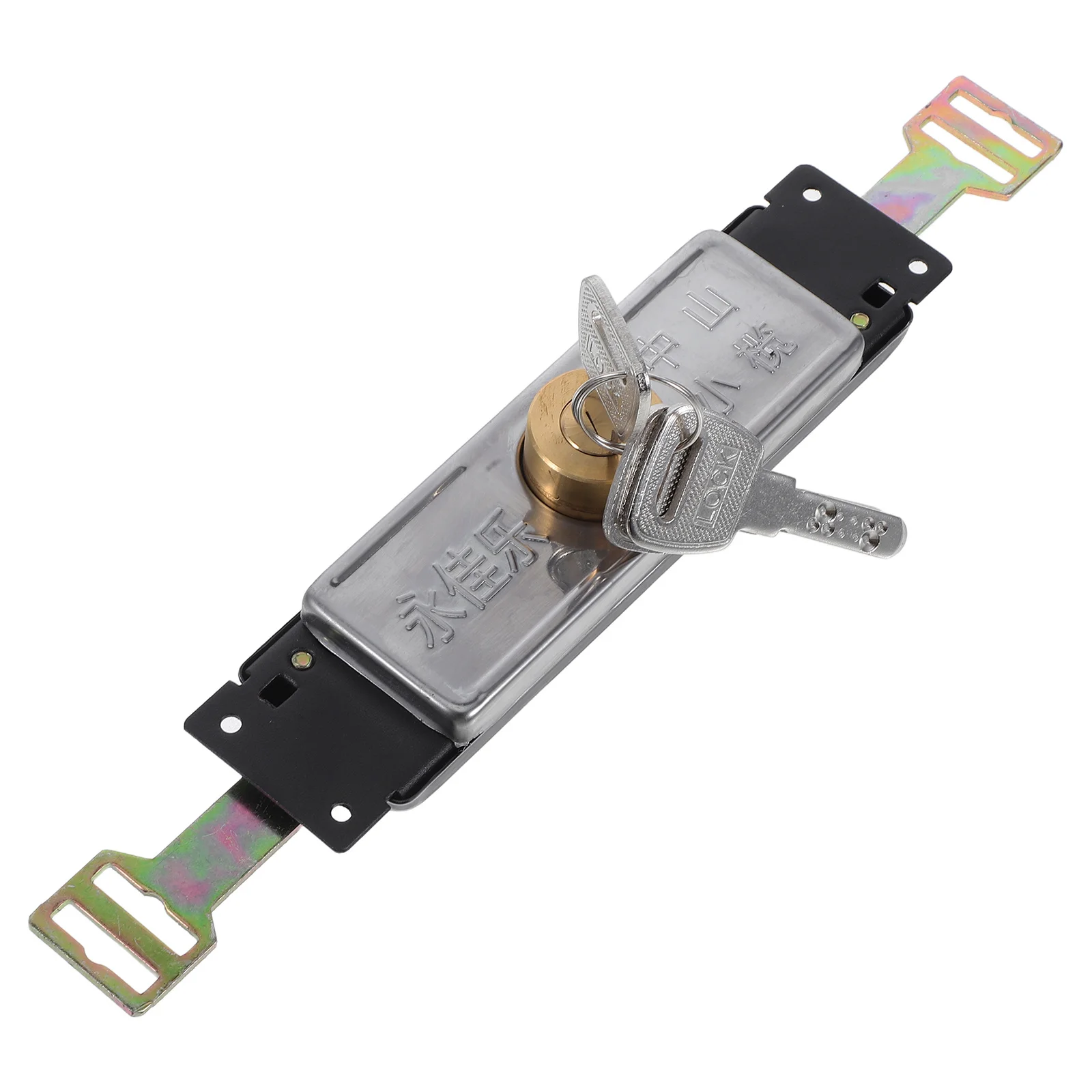 قفل باب المصراع مع مفتاح قفل باب المرآب المتداول عالي الأمان للمستودعات، تركيب مزلاج معدني شديد التحمل #3