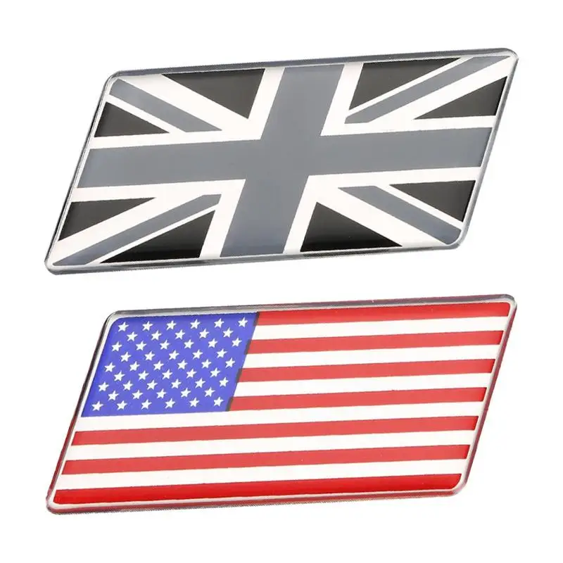 US Flag Stickers For Cars 3D Union Jack American Flag Stickers Car Metal Window Bumper Decal Sticker American British Flag