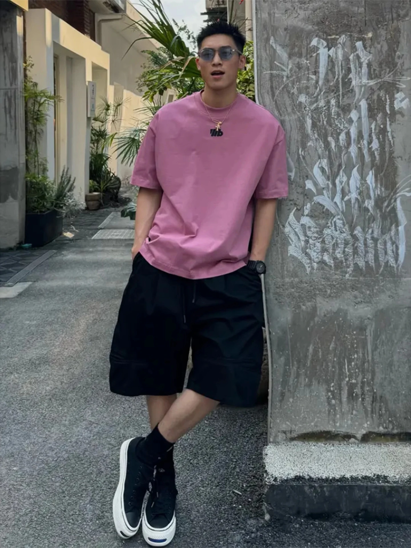 En مفكك الدنيم orts الرجال الصيف الأمريكية الرجعية المظلي ملابس العمل فضفاضة واسعة الساق خمسة أرباع السراويل #2