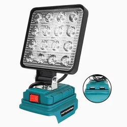 4 Inch Cordless Protable Work Light 16 LED Rechargeable Handheld Flashlight Adjustable Base For Makita 18V Battery (No Battery)