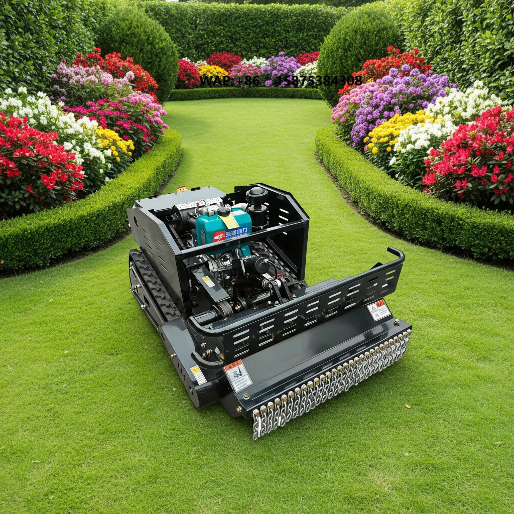 

Remote Controlled Intelligent Lawn Mower, Tracked Lawn Mower with a Width of 560mm Flail Mower