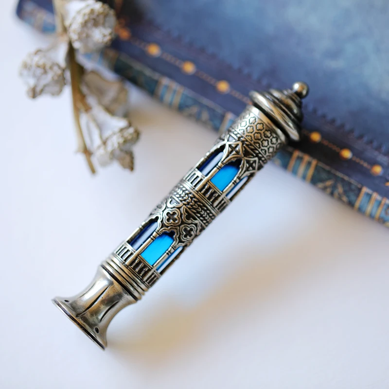 European classical Bortoletti handmade Venice glazed copper fire lacquer handle seal gift box