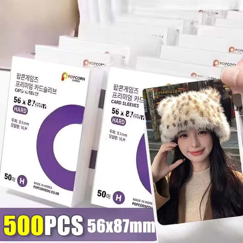 500/10PC Korea Card Sleeves HD Clear Kpop Idol Card Protective Sleeve Photcards Protector Photo Case Box for Popcorn Card Holder
