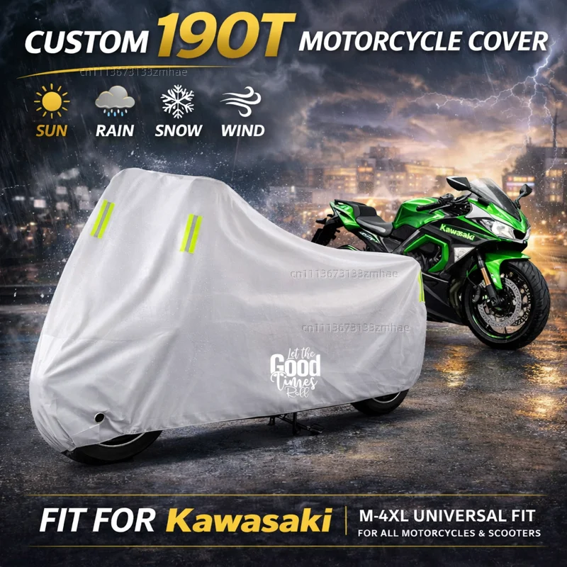 

For Kawasaki Ninja H2 H2R Zx6R Zx12R 400 650 1000 Zx9R Motorcycle Cover Waterproof Heavy Duty Outdoor Rain Dust Sun Protector