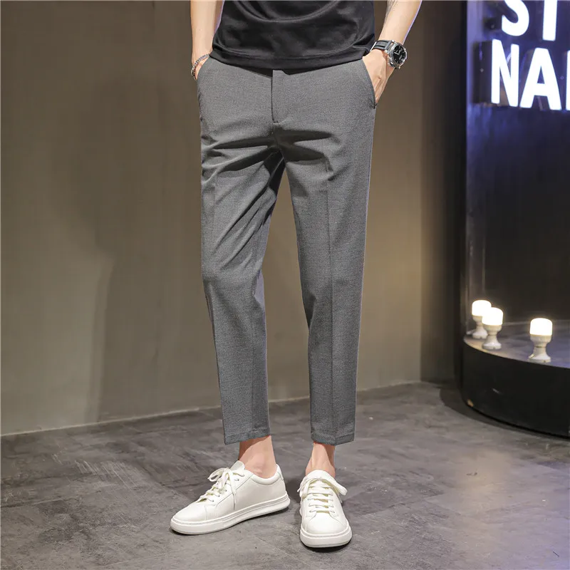 2023 British Style Summer Thin Business Dress Suit Pants Men Clothing Slim Fit Casual Office Trousers Formal Plus Size 28-38