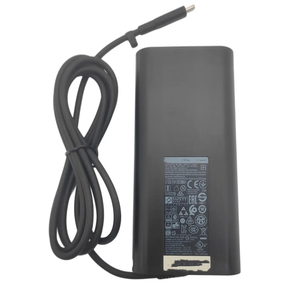 Imagem -02 - Usb Tipo-c ac Portátil Adaptador Carregador de Energia para Dell Xps 15 9575 9570 9500 Xps 17 9700 Precisão 5550 Fonte de Alimentação 130w 20v 6.5a