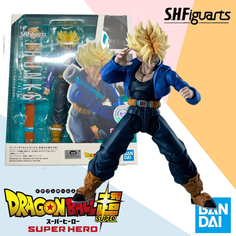 

In Stock Bandai Original Box SHF S.H.Figurats Dragon Ball Z Trunks Future Boy Anime Action Figure Finished Model Kit Toy Gift