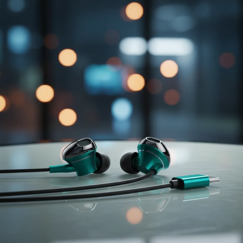 

Type C Wired Earphone HiFi Stereo Noise Cancelling in Ear Earphones with Mic Surround Bass Wired Headset Phone/tablet/laptop