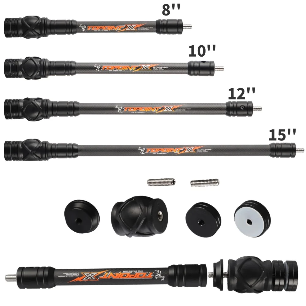 

8/10/12/15inch Archery Compound Bow Stabilizer Bar 3K Carbon CNC Balance Rod Bow Hunting Shooting Shock Absorbing Counterweights