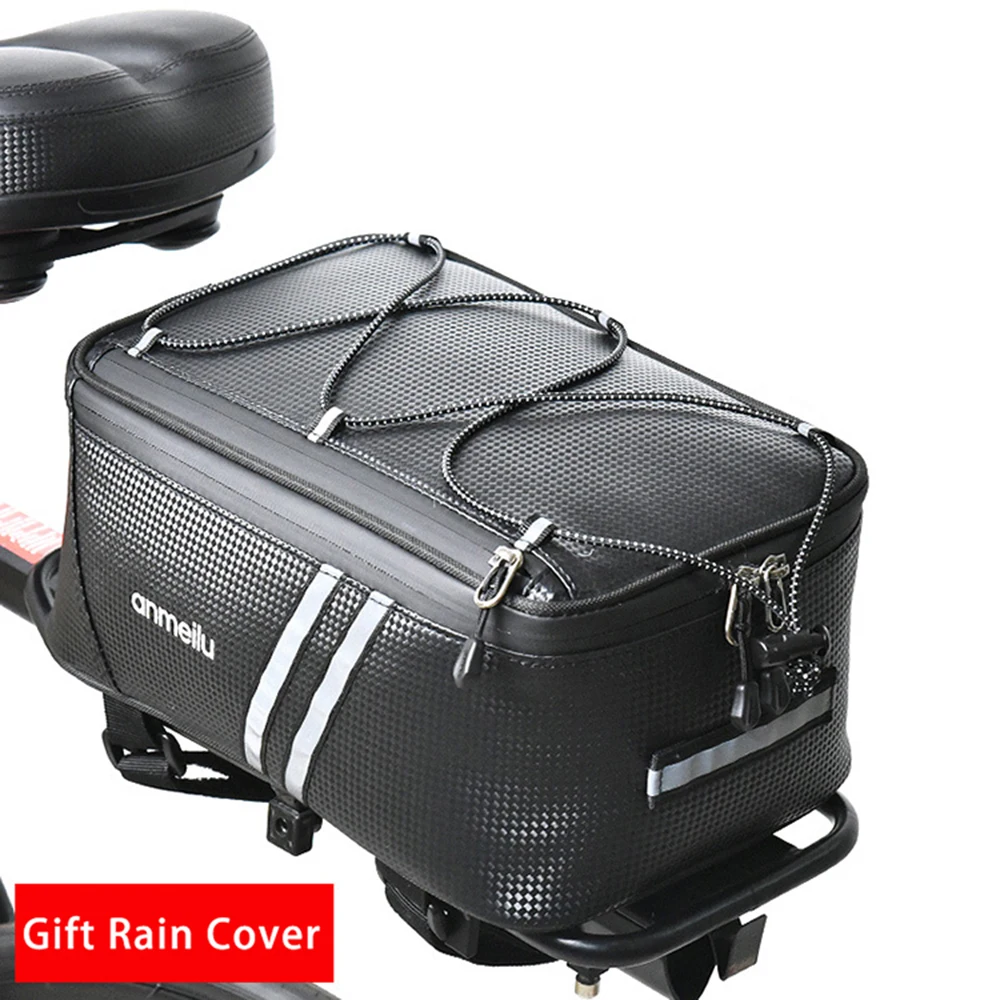 

Bike Trunk Bag 8L Bicycle Rear Bag Water Resistant Bike Rack Bag with Waterproof Rain Cover For Outdoor Cycling