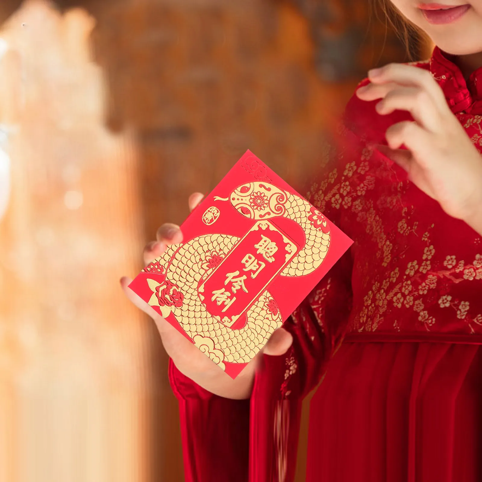 

36 Pcs Chinese Red Money Envelopes Lunar New Year Supplies Pocket Snake Paper for Luxurious
