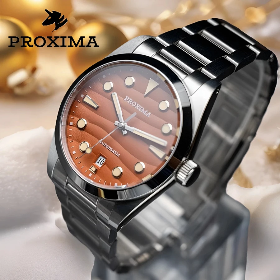 

Proxima 37mm Vintage Men Wristwatches PT5000 Movement Desert Texture Dial Sport Watches Sapphire Glass 20Bar Relogio PX1690-CC