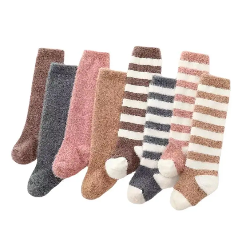 

Baby Long Tube Socks Unisex Thickened Fleece Winter Autumn Over-Knee Floor Socks Newborn Knee Protector Class A
