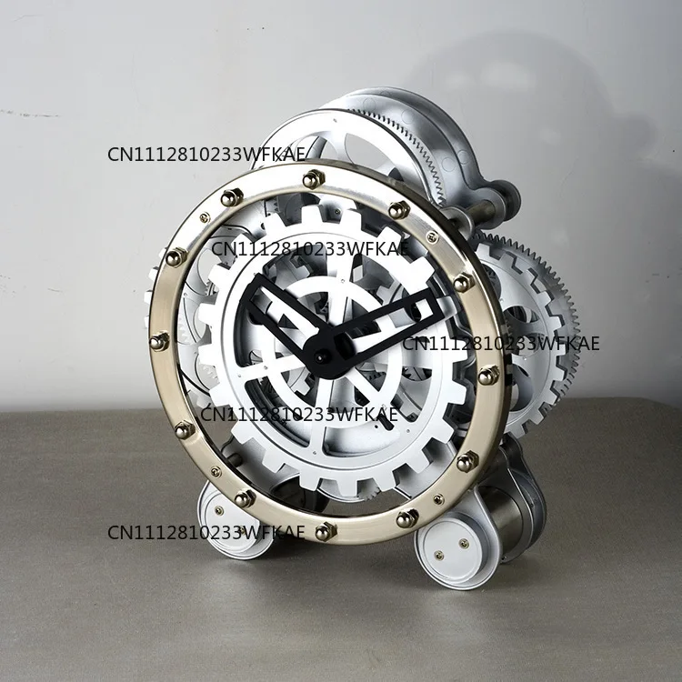European-style clock, double-leg gear rotation creativity, mechanical stainless steel decorative ornament table