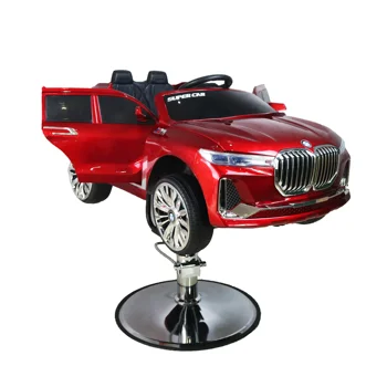 Chaise de barbier pour enfants, écurie de salon de coiffure, voiture de barbier de dessin animé pour enfants, chaise électrique rotative avec ceinture de sécurité itude, salon de coiffure