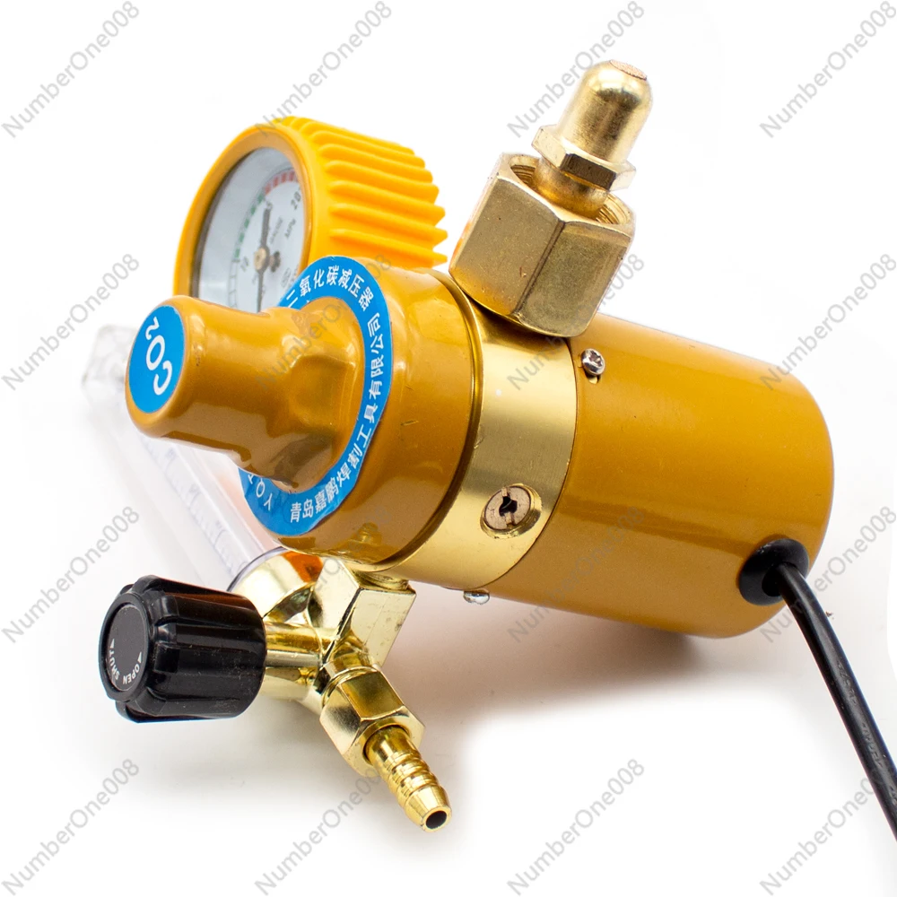 36/110/220 فولت CO2 منظم الضغط ثاني أكسيد الكربون مخفض الضغط ساخنة قياس الضغط متر مقياس الجريان لحام MIG/TIG #4