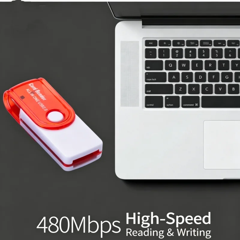 USB 2.0 TF Card Reader 480Mbps Stable Data Transfer Compact Portable Plug Play Memory Card Adapter Multi Pastel Colors