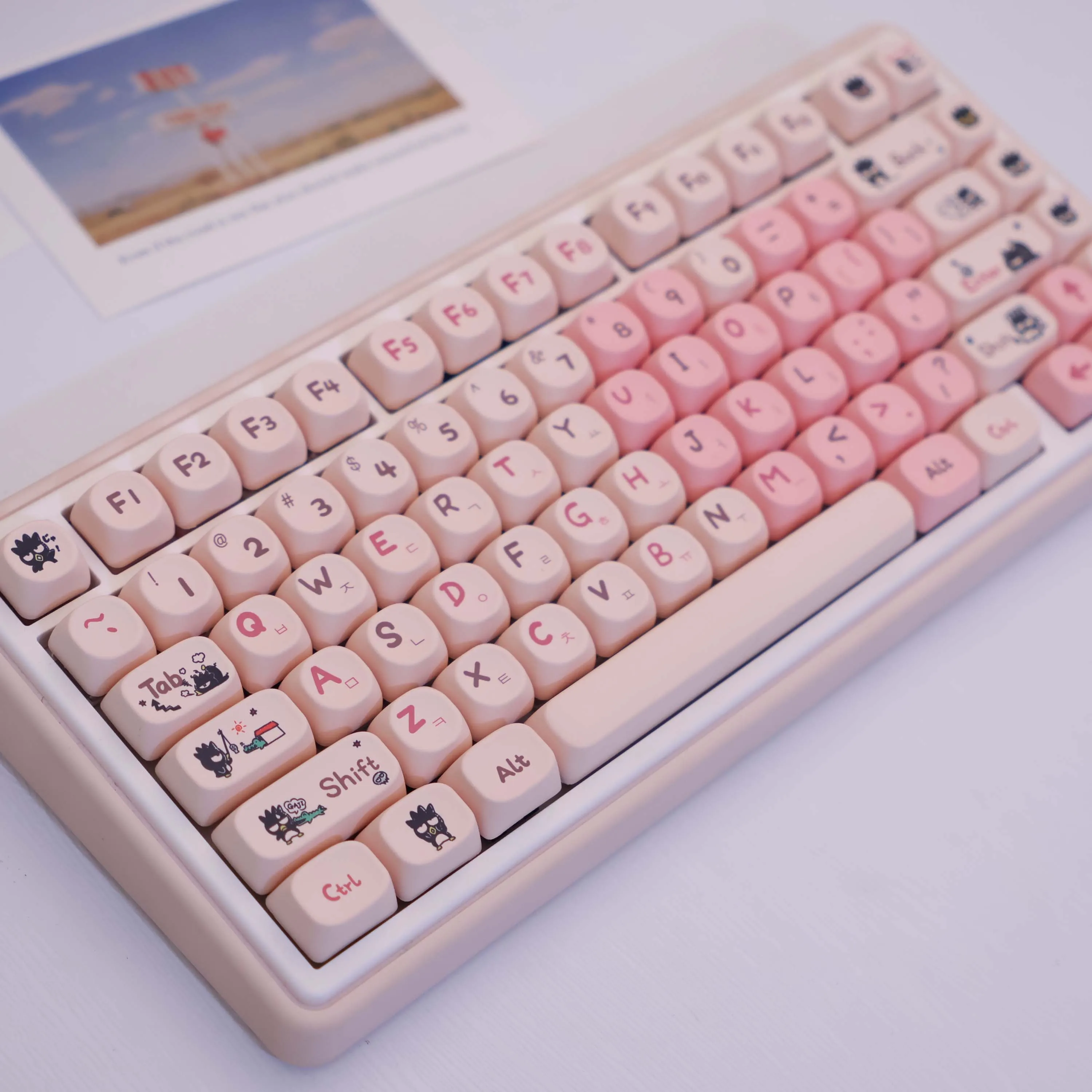 133 Keys Cute Penguin PBT Keycaps MOA Profile Korean Dye-Sub MX Switch Mechanical Keyboard 61 68 87 96 104 108