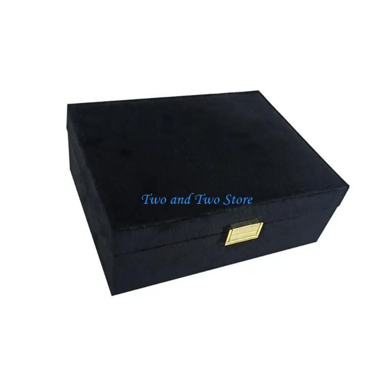 

HX6F Spacious Organizers with Protective Dividers Spacious Plush Jewelry Case Display Stand for Rings Earrings Bracelets