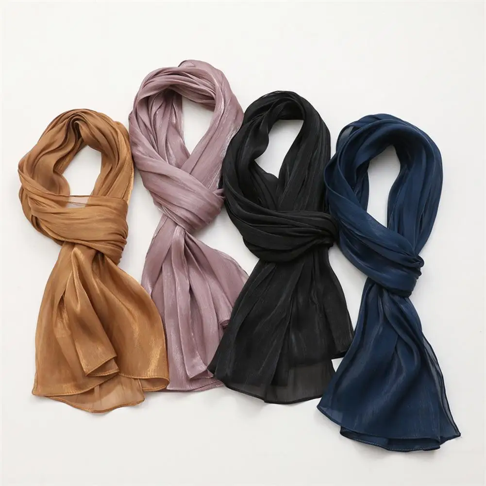 

Rayon Cotton Shawls Simple Design Scarf Versatile Solid Color Women's Headscarf Shawl for Uv Protection Wear Size Turban