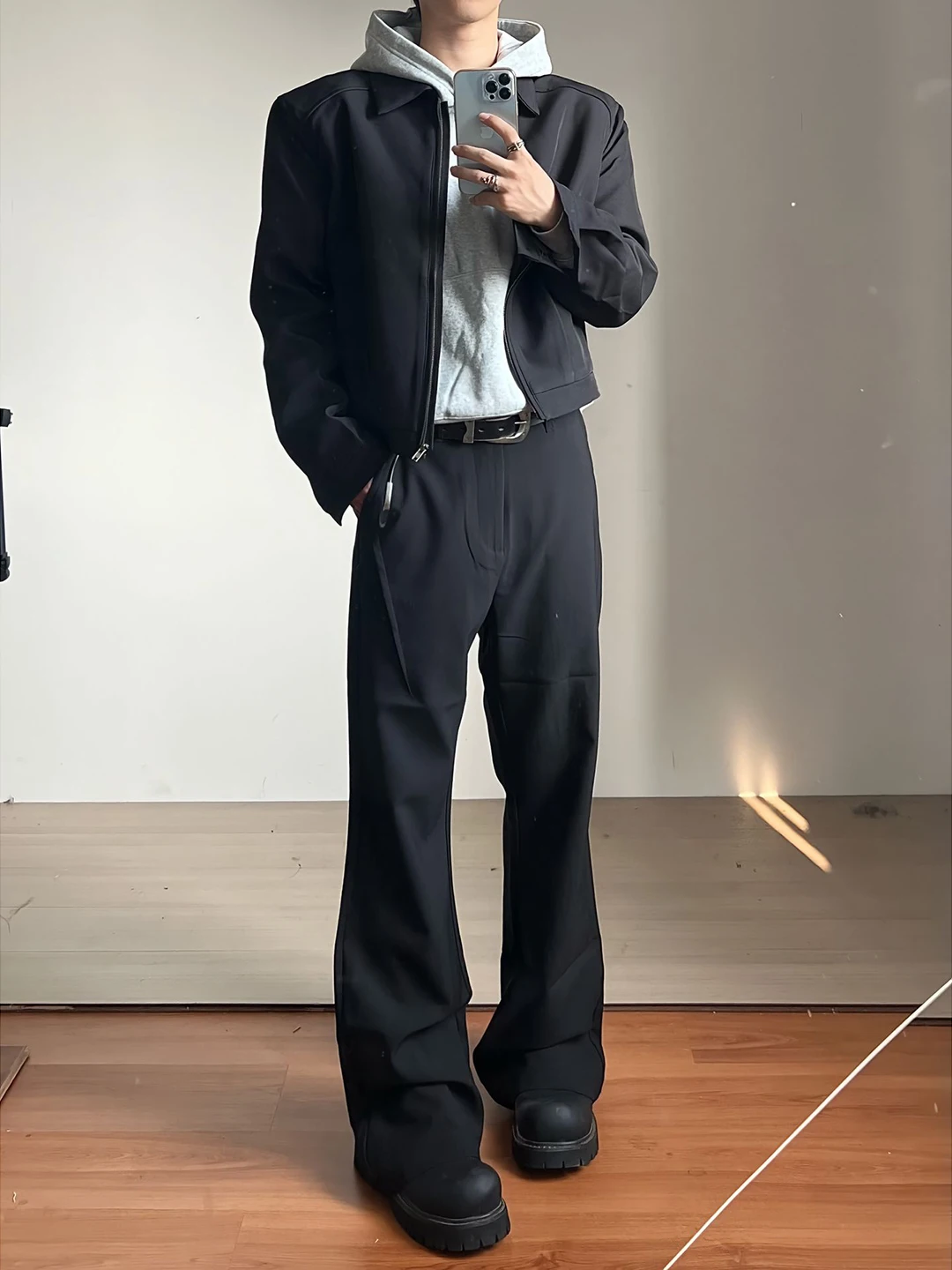 

Мужские черные брюки Cleanfit с флисовой подкладкой, расклешенные, прямого кроя, утепленные, осенне-зимние, повседневные, премиум-класса