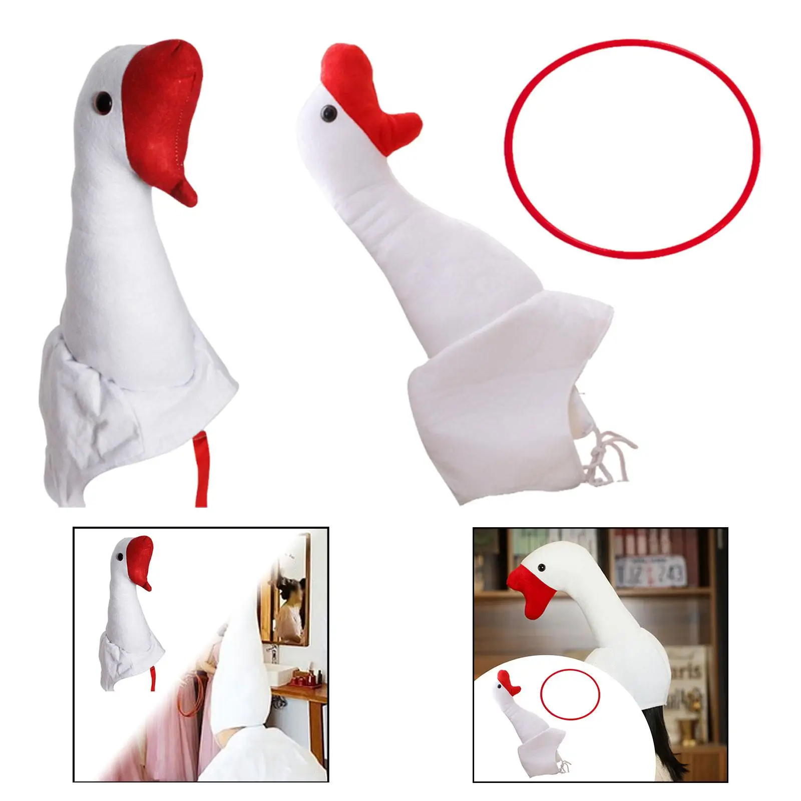 面白いガチョウの帽子 6 つのリング付き 奇抜な写真小道具 & コスチューム ヘッドギア 仮装用 ハロウィン パーティー 誕生日のお祝い